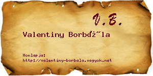 Valentiny Borbála névjegykártya